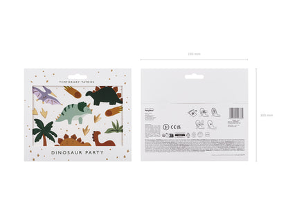 Tatouages temporaires Dinosaurees, multicolore – lot de 13