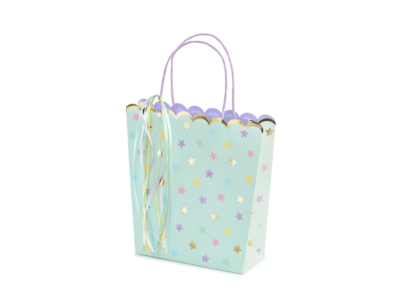 Sacs cadeaux étoiles, assortiment, 22x23x8cm