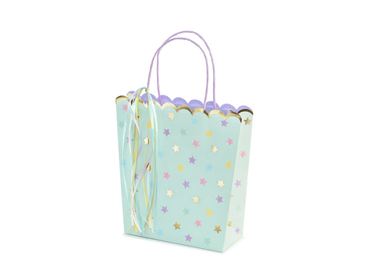 Sacs cadeaux étoiles, assortiment, 22x23x8cm