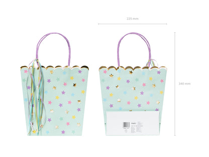 Sacs cadeaux étoiles, assortiment, 22x23x8cm