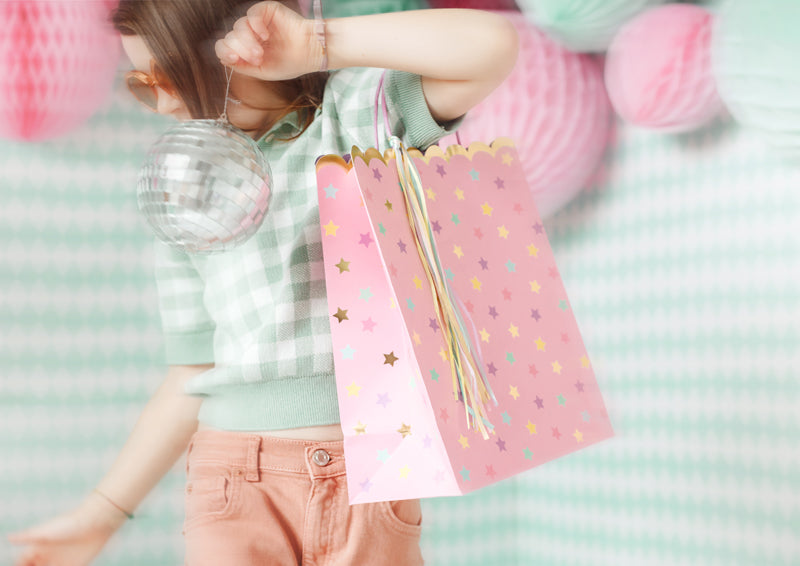 Sacs cadeaux étoiles, assortiment, 26x32x13cm