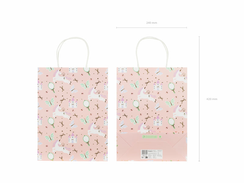 Sac cadeau Licorne, 24 x 10 x 32 cm, assortiment