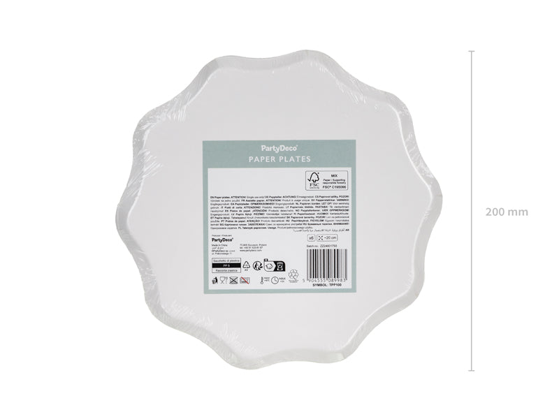 Assiettes Fleurs, 20 cm, multicolore – lot de 6 pièces