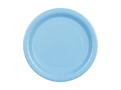Assiettes en papier, bleu clair, 23 cm – lot de 6 pièces
