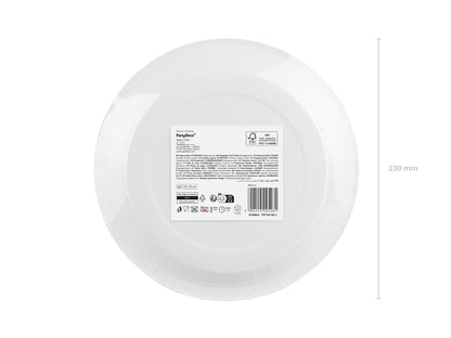 Assiettes en papier, bleu clair, 23 cm – lot de 6 pièces