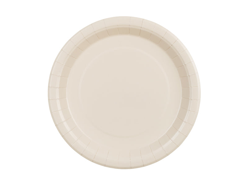 Assiettes en papier, beige, 23 cm – lot de 6 pièces