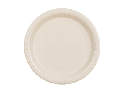 Assiettes en papier, beige, 23 cm – lot de 6 pièces