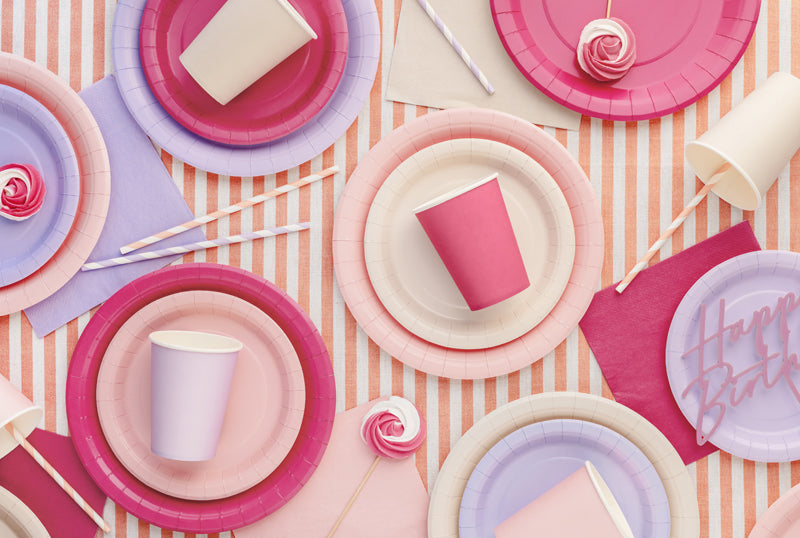 Assiettes en papier, beige, 23 cm – lot de 6 pièces