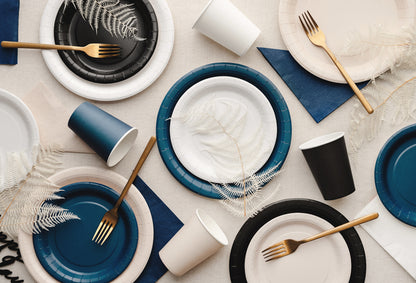 Assiettes en papier, beige, 23 cm – lot de 6 pièces