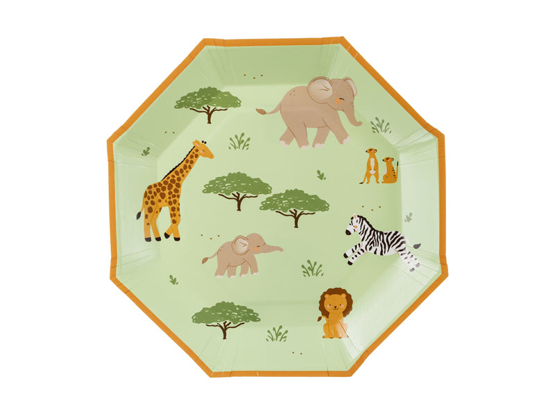 Assiettes animaux Safari 23 cm – Lot de 6