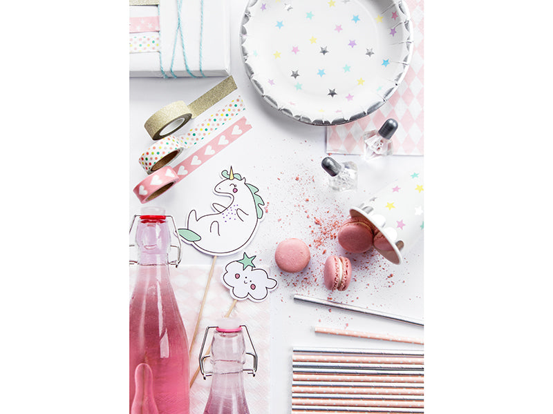 Assiettes Licorne - étoiles, 18 cm – lot de 6 pièces