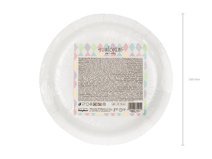 Assiettes Licorne - étoiles, 18 cm – lot de 6 pièces