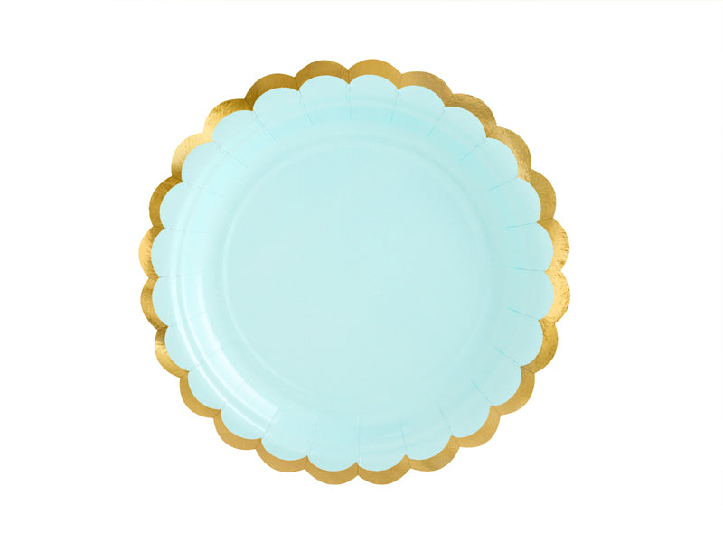 Assiettes anniversaire vert menthe, 18 cm – lot de 6 – Déco anniversaire Dino