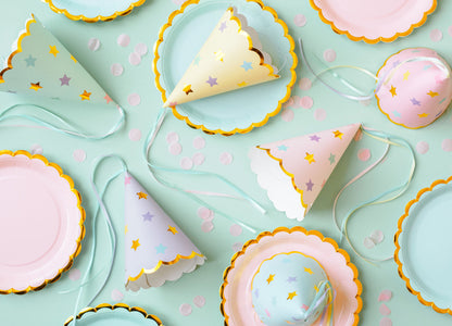 Assiettes anniversaire vert menthe, 18 cm – lot de 6 – Déco anniversaire Dino