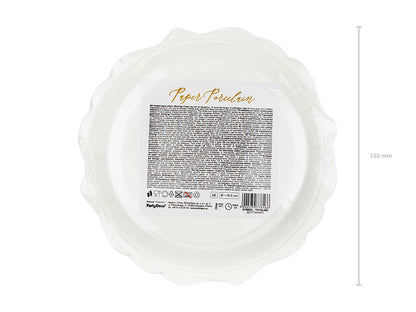 Assiettes blanches à bordure dorée – 18,5 cm – Lot de 6