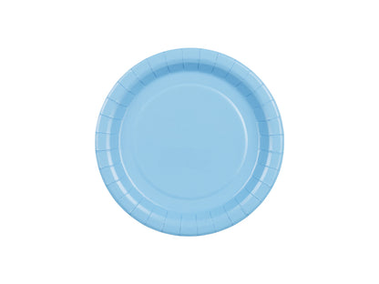 Assiettes en papier, bleu clair, 18 cm – lot de 6 pièces