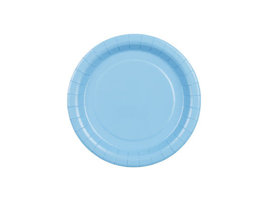 Assiettes en papier, bleu clair, 18 cm – lot de 6 pièces