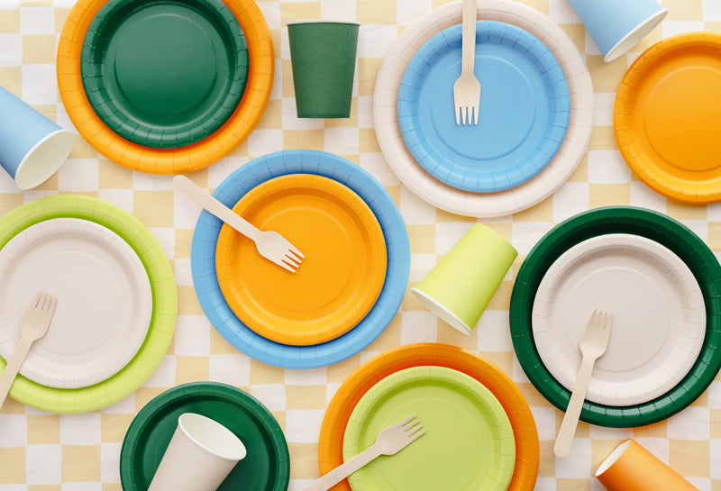 Assiettes en papier, bleu clair, 18 cm – lot de 6 pièces