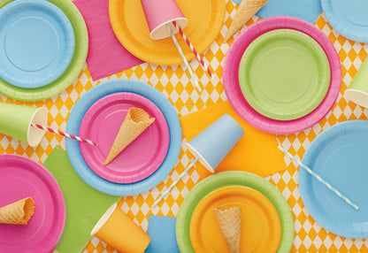 Assiettes en papier, bleu clair, 18 cm – lot de 6 pièces