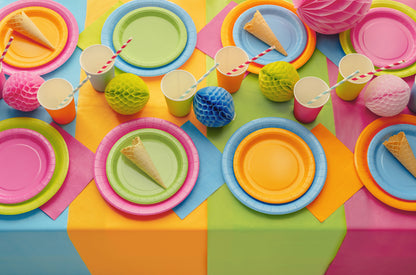 Assiettes en papier, bleu clair, 18 cm – lot de 6 pièces