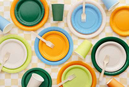 Assiettes en papier, beige, 18 cm – lot de 6 pièces