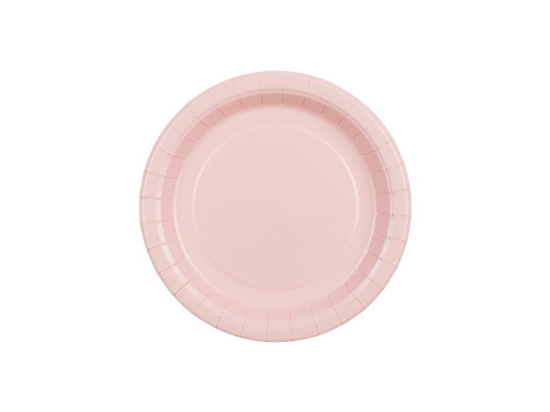 Assiettes en papier, rose clair, 18 cm – lot de 6 pièces