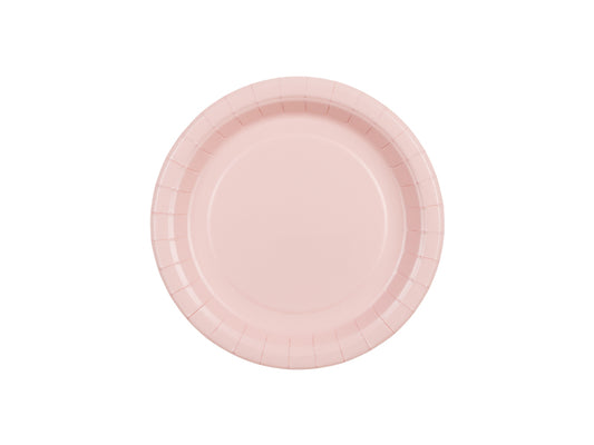 Assiettes en papier, rose clair, 18 cm – lot de 6 pièces