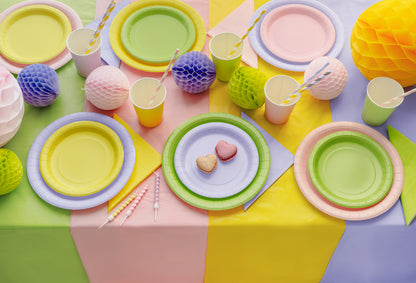 Assiettes en papier, rose clair, 18 cm – lot de 6 pièces