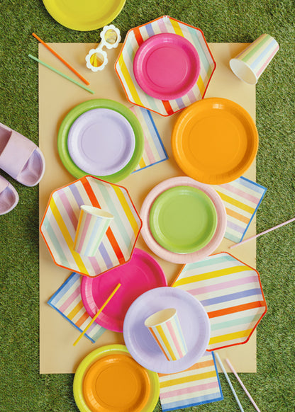 Assiettes en papier, rose clair, 18 cm – lot de 6 pièces