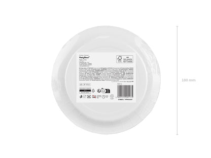 Assiettes en papier, rose clair, 18 cm – lot de 6 pièces