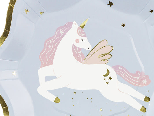 Assiettes Licorne, assortiment, 18x18 cm – lot de 6 pièces