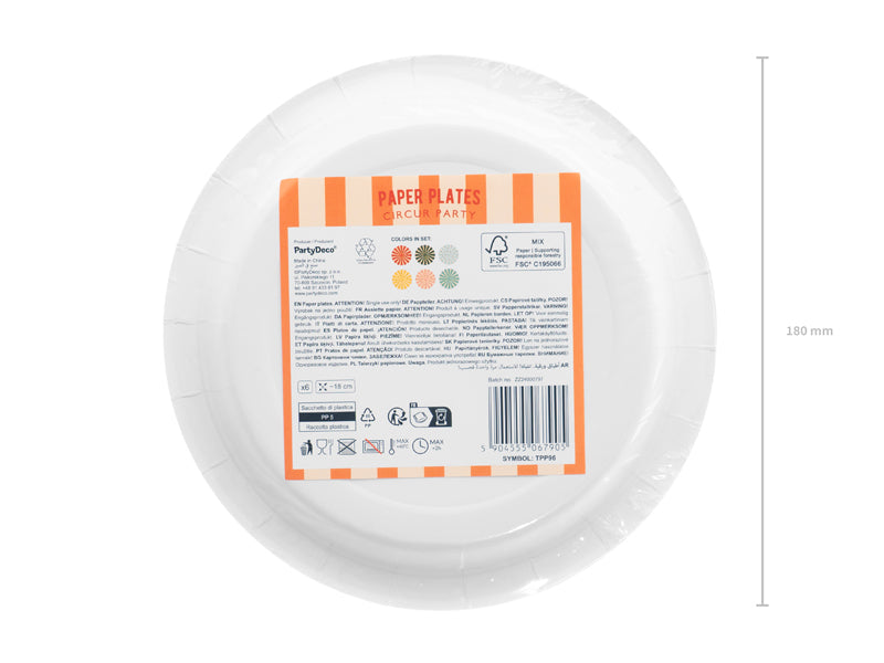 Assiettes rayées Cirque – Lot de 6