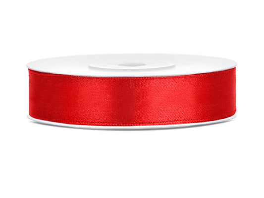 Ruban en satin rouge, 12mm/25m