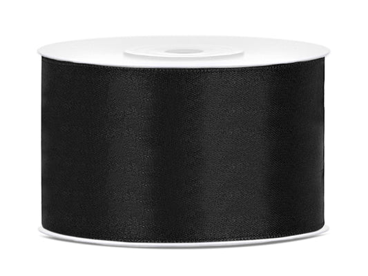 Ruban satin, noir – 38mm/25m