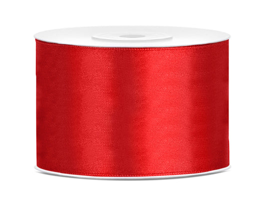 Ruban en satin rouge, 50mm/25m