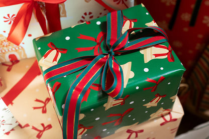 Set de rubans de Noël 1,5-2,5x300 cm, mix de motifs – Lot de 24