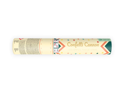 Canon à confettis étoiles multicolores – 20 cm