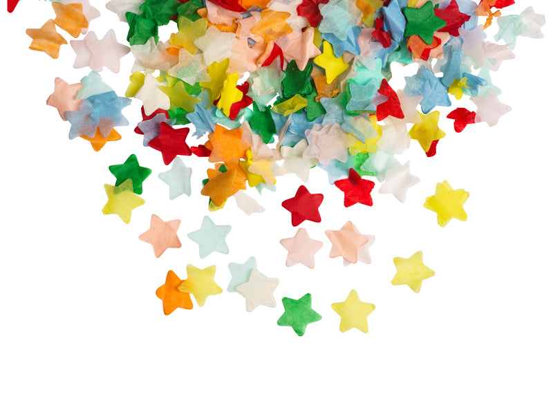 Canon à confettis étoiles multicolores – 20 cm