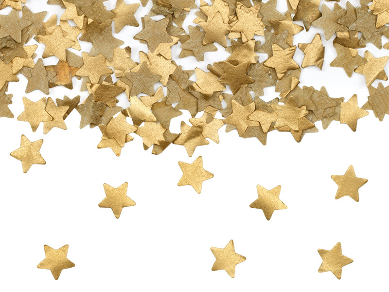 Canon à confettis avec étoiles, 20 cm, or