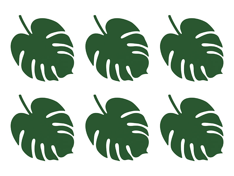 Marque place Aloha - Monstera – lot de 6 – Déco anniversaire Dino
