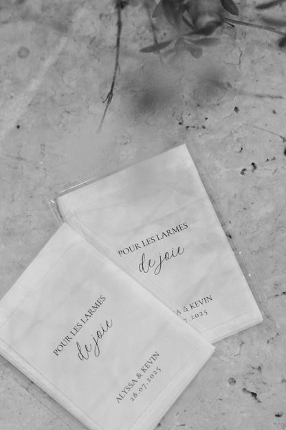 Pochette transparente pour mouchoir "larmes de joie"