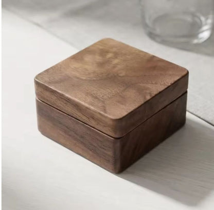 Bouton de manchette + boîte en bois