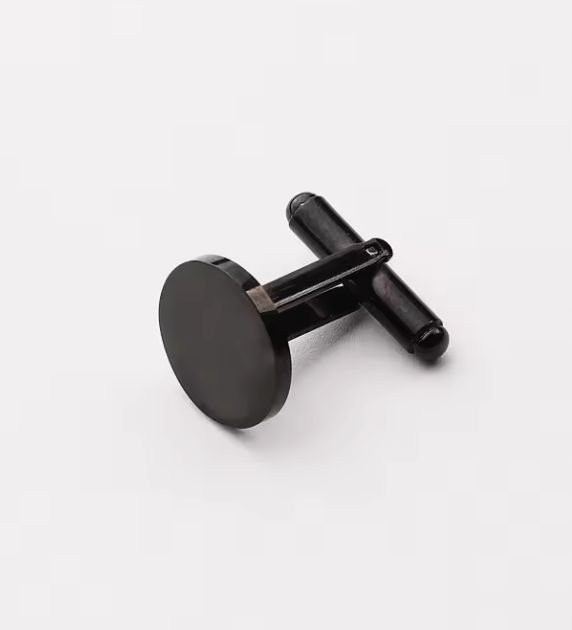 Bouton de manchette + boîte en bois