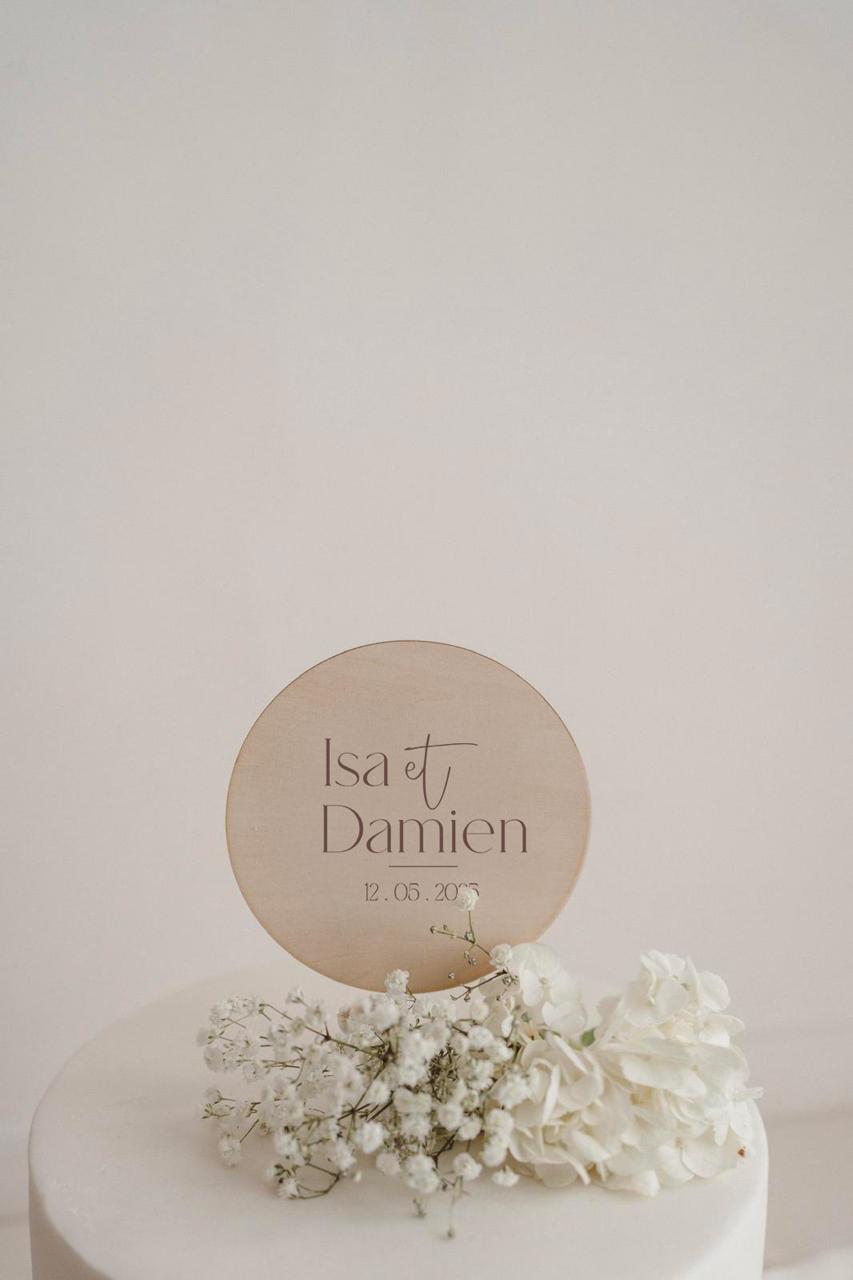 Cake topper mariage en bois - Plusieurs formes & logos