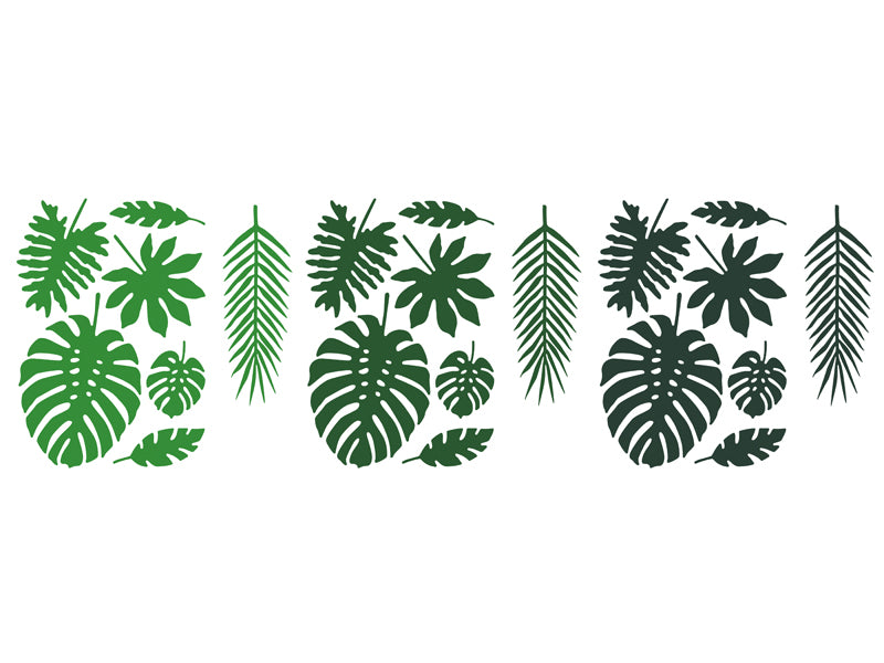 Décorations feuilles tropicales – Lot de 21