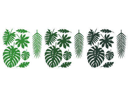 Décorations feuilles tropicales – Lot de 21