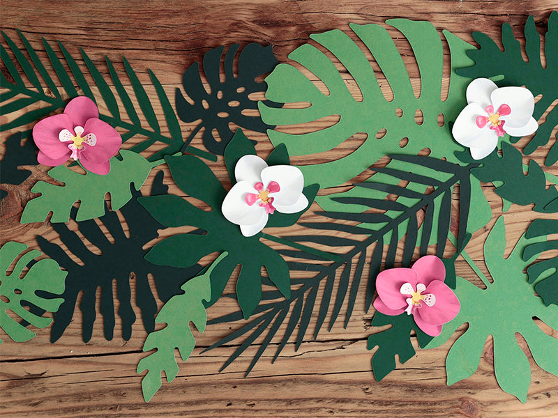 Décorations feuilles tropicales – Lot de 21