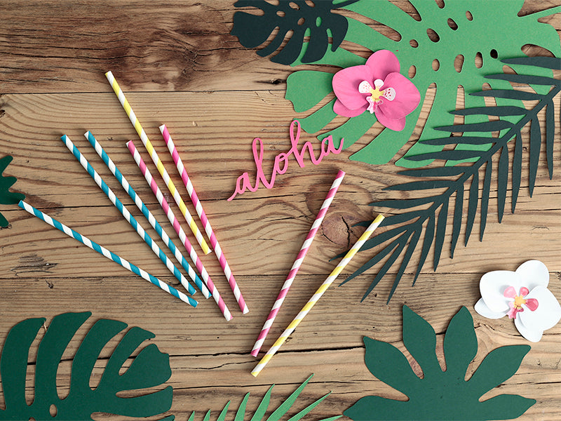 Décorations Aloha - Feuilles tropicales Assortiment – lot de 21 – Déco anniversaire Dino