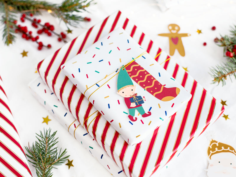 Étiquettes cadeaux Père Noël, mélange – Lot de 12