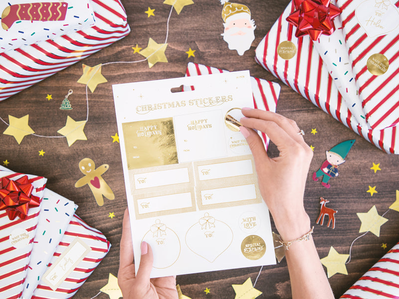 Étiquettes cadeaux Père Noël, mélange – Lot de 12